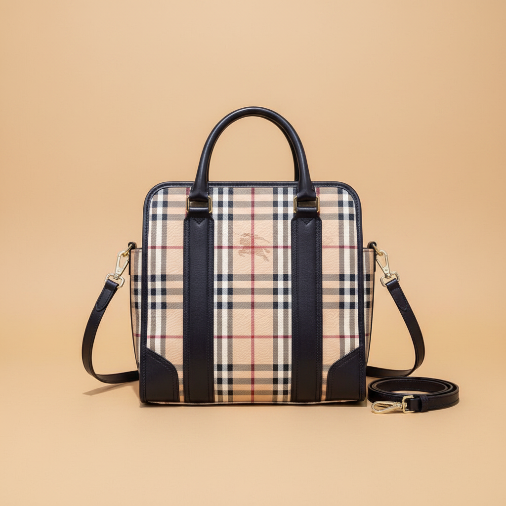 Burberry Nova Check structured tote with the dust bag