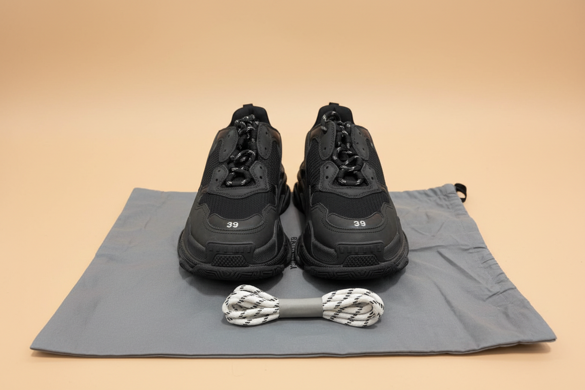Balenciaga Triple S in all-black — with the chunky