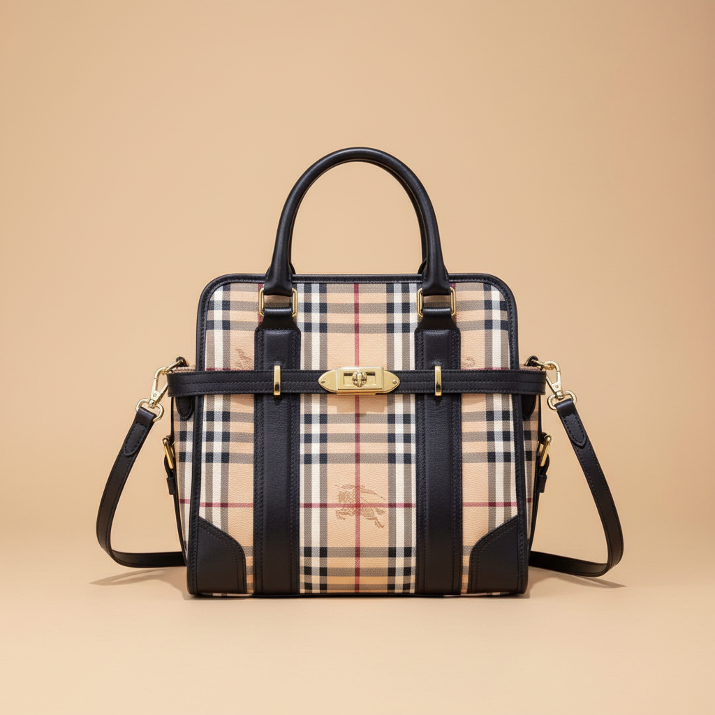 Burberry Nova Check structured tote with the dust bag