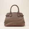 Burberry Banner Tote House Check Derby Bag Dark Sand Leather slightly