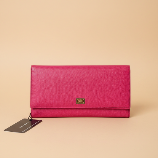 Dolce & Gabbana hot pink dauphine leather