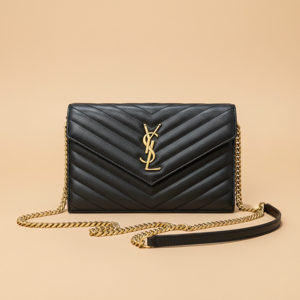 Saint Laurent Envelope wallet-on-chain (WOC) in black