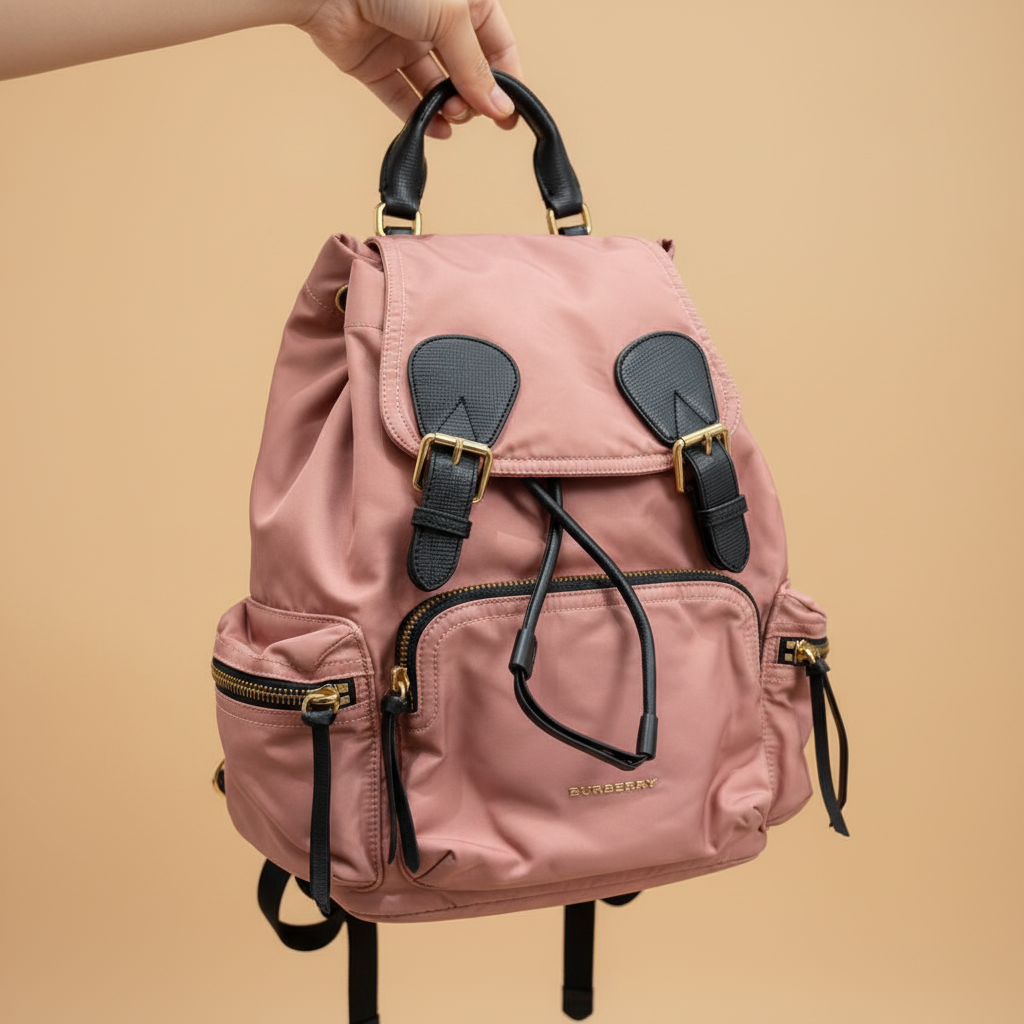 Burberry Rucksack in blush pink nylon