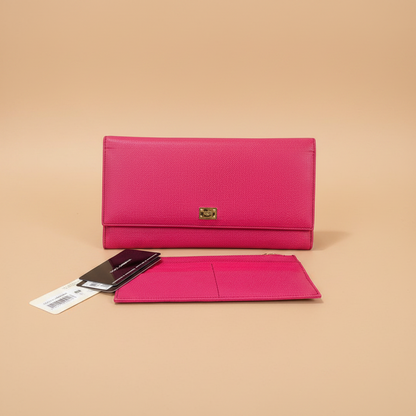 Dolce & Gabbana hot pink dauphine leather