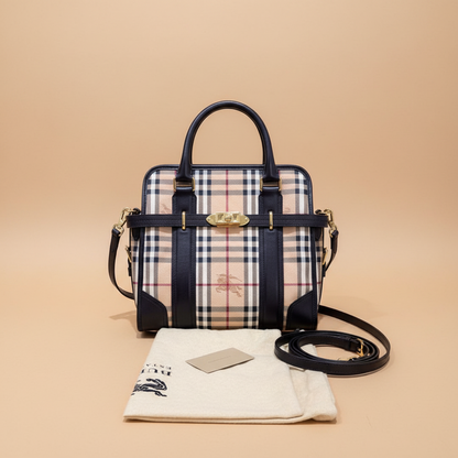 Burberry Nova Check structured tote with the dust bag