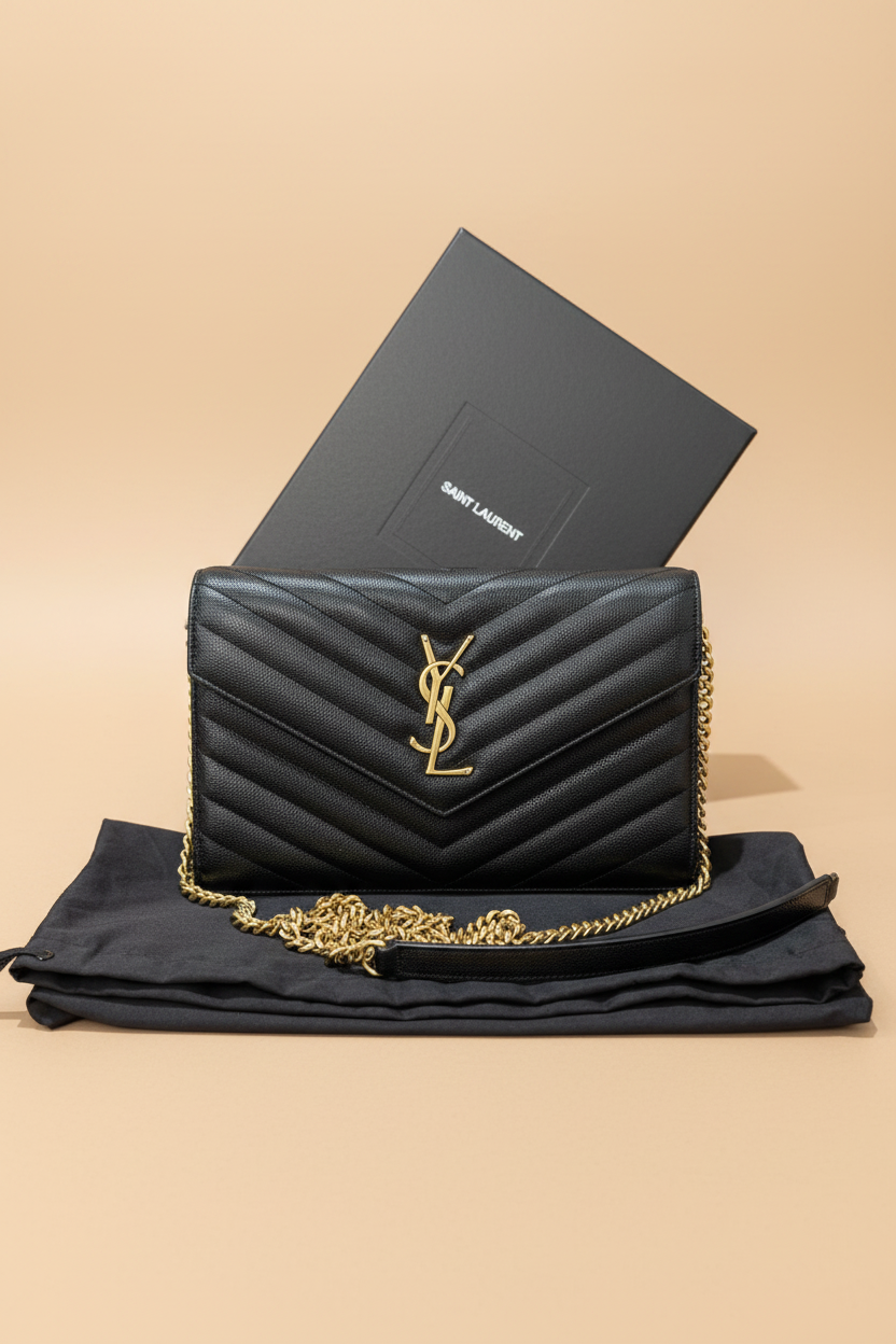 Saint Laurent Envelope wallet-on-chain (WOC) in black